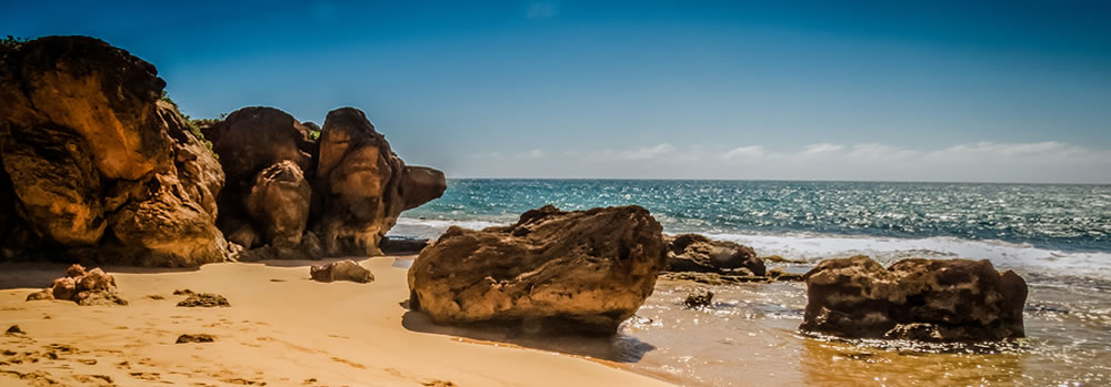 Large boulders on a beach